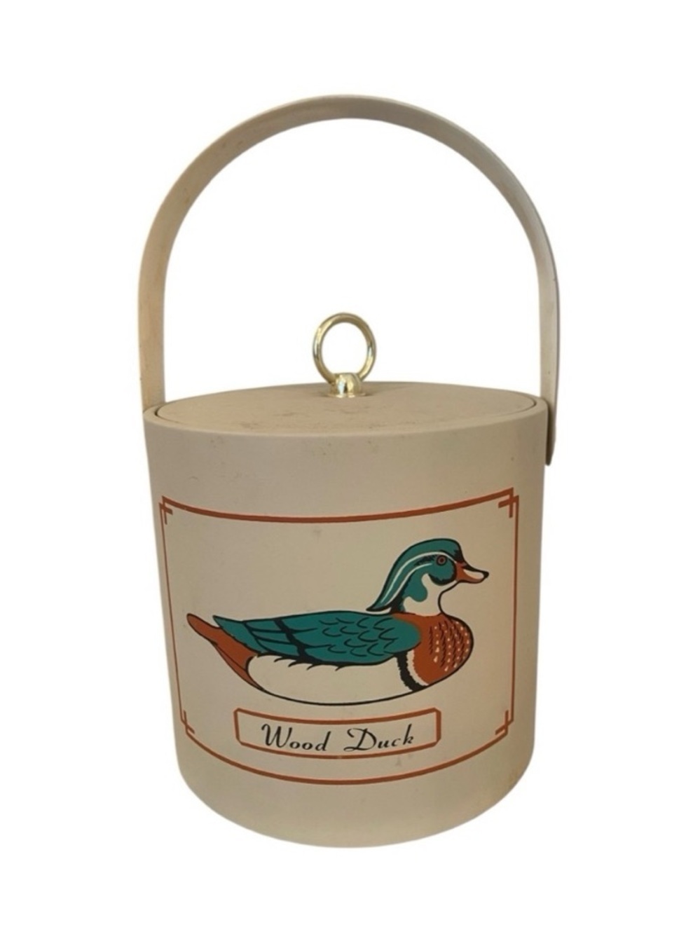 Vintage 1970s “Wood Duck” Ice Bucket Outdoor Party Bar Accessory Barware